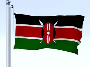 animated kenya flag 3D Model