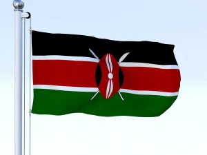 animated kenya flag 3D Model