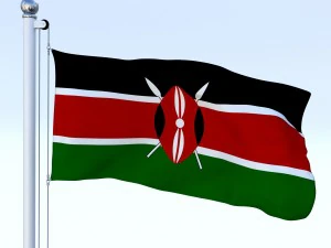 animated kenya flag 3D Model