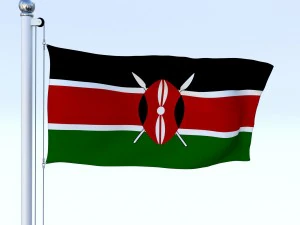 animated kenya flag 3D Model