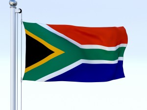 animated south africa flag 3D Model