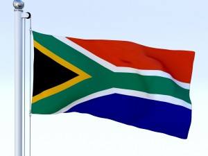 animated south africa flag 3D Model