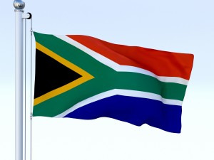animated south africa flag 3D Model