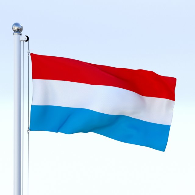 animated luxemburg flag 3D Model .c4d .max .obj .3ds .fbx .stl .blend