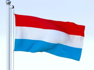 bandiera lussemburghese animata Modello 3D