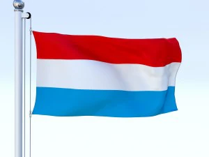 animated luxemburg flag 3D Model