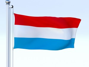 animated luxemburg flag 3D Model
