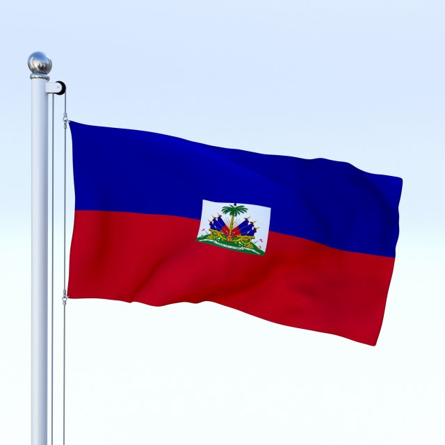 animated haiti flag 3D 模型 .c4d .max .obj .3ds .fbx .stl .blend 
