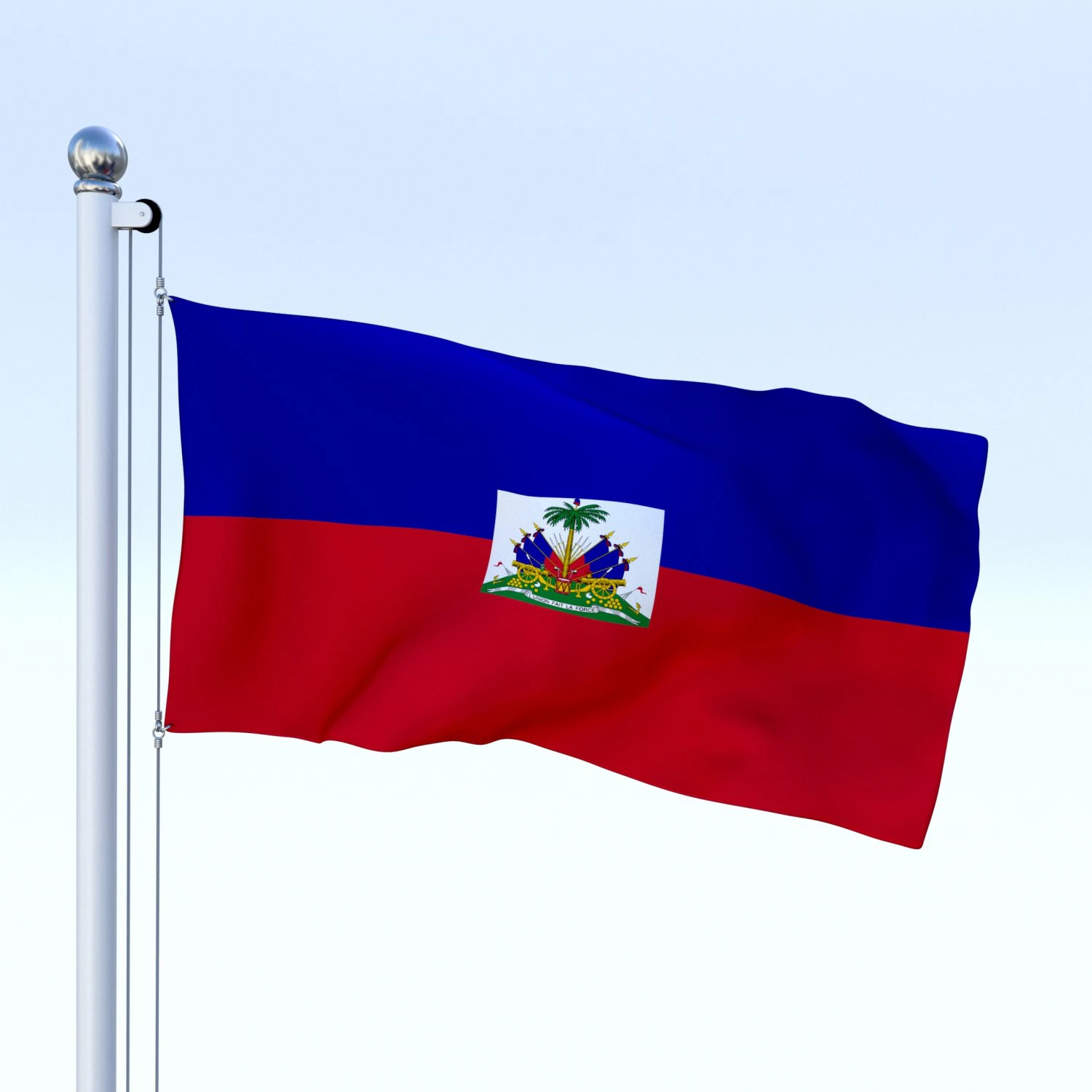 animated haiti flag 3D Model .c4d .max .obj .3ds .fbx .stl .blend