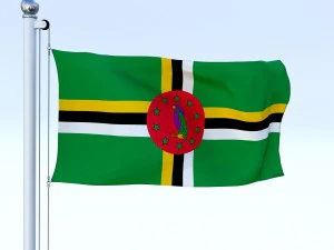 animated dominica flag 3D Model