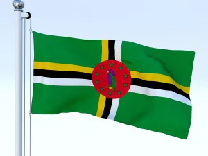 animated dominica flag 3D Model