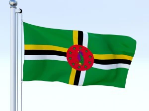 animated dominica flag 3D Model