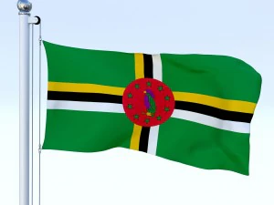 animated dominica flag 3D Model
