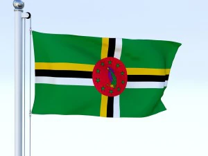 animated dominica flag 3D Model