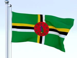 animated dominica flag 3D Model