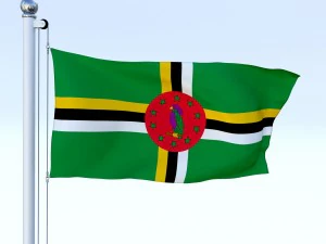 animated dominica flag 3D Model