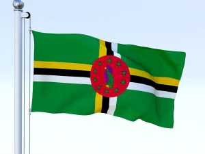 animated dominica flag 3D Model
