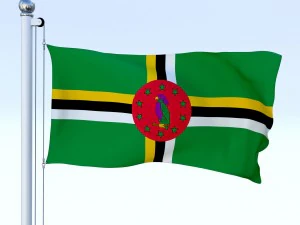 animated dominica flag 3D Model