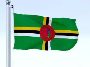animated dominica flag 3D Model