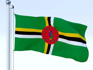 animated dominica flag 3D Model
