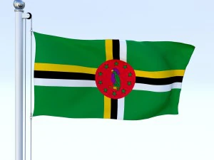 animated dominica flag 3D Model