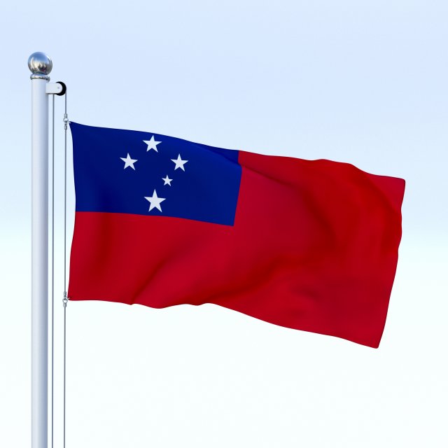 animated samoa flag 3D Model .c4d .max .obj .3ds .fbx .stl .blend 