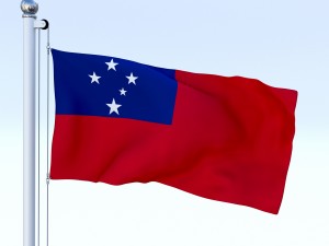 animated samoa flag 3D Model