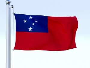 animated samoa flag 3D Model