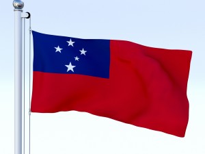 animated samoa flag 3D Model