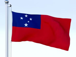 animated samoa flag 3D Model