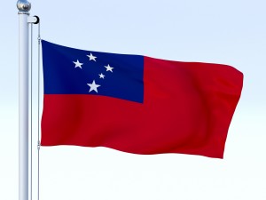 animated samoa flag 3D Model