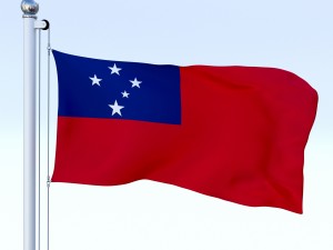 animated samoa flag 3D Model