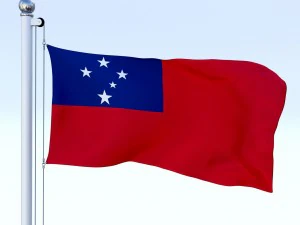 animated samoa flag 3D Model