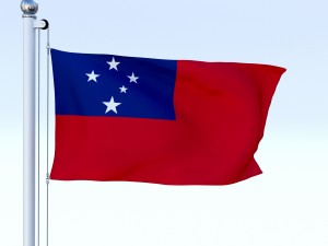 animated samoa flag 3D Model