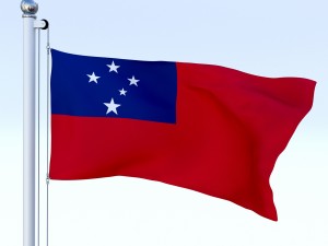 animated samoa flag 3D Model