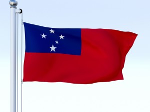 animated samoa flag 3D Model