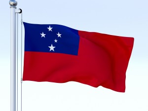 animated samoa flag 3D Model