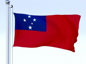 animated samoa flag 3D Model