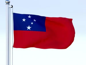 animated samoa flag 3D Model