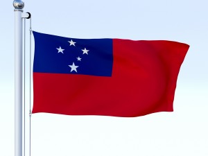 animated samoa flag 3D Model