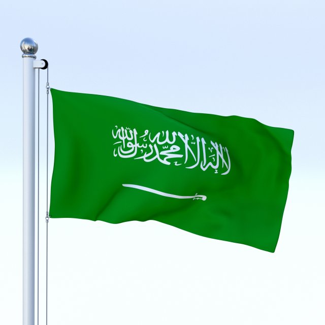 animated saudi arabia flag 3Dモデル .c4d .max .obj .3ds .fbx .stl .blend 