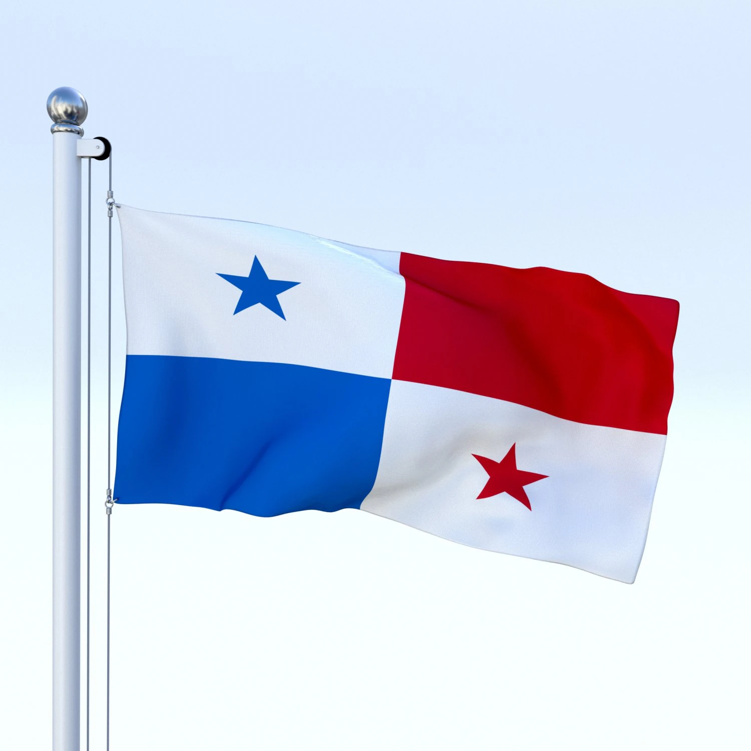 animated panama flag 3D Model .c4d .max .obj .3ds .fbx .stl .blend 