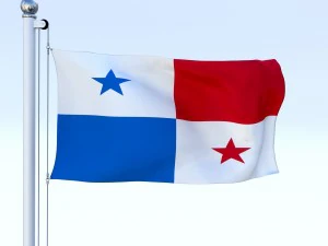 animated panama flag 3D Model