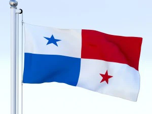 animated panama flag 3D Model