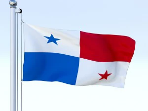 animated panama flag 3D Model