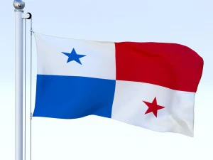 animated panama flag 3D Model