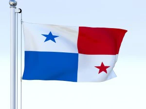 animated panama flag 3D Model