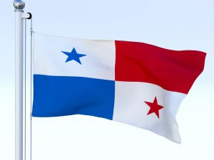 animated panama flag 3D Model