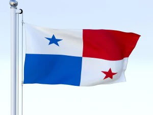 animated panama flag 3D Model