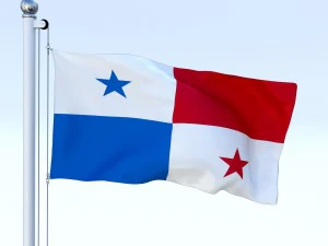 animated panama flag 3D Model